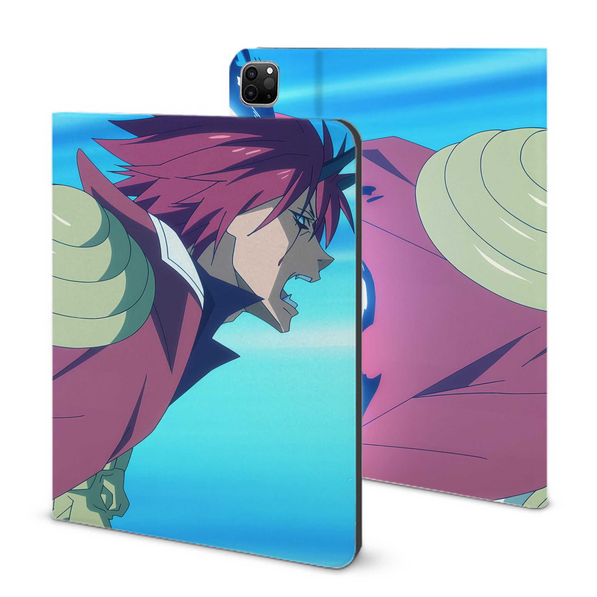 （画像用） 転スラ Regarding Reincarnated to Slime IPad ケース ブック型 PUレザー TPU 耐衝撃 軽量 薄型 ペン収納なし 全面保護 IPad 各モデル対応